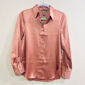H&M Elegant Women's Satin Blouse - Pink